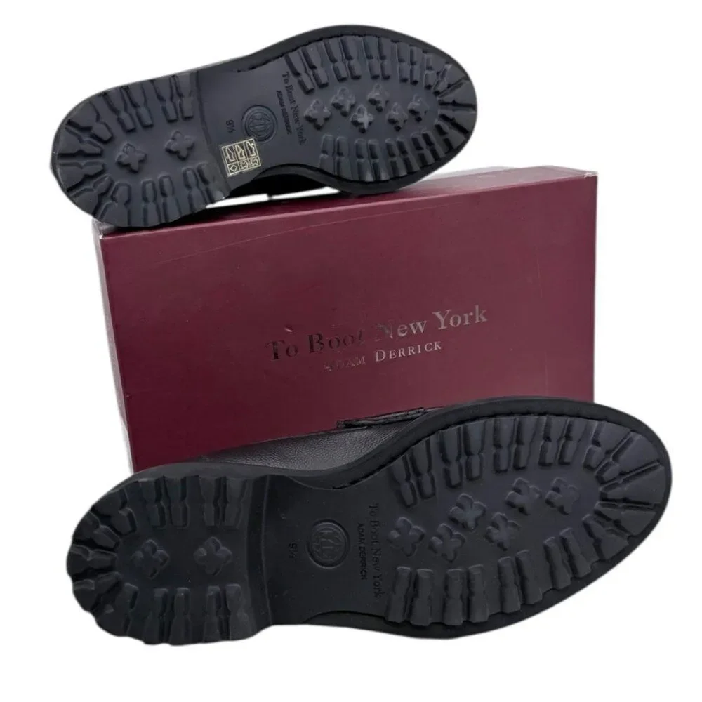 To Boot New York $399 O'Conner Leather Loafers Windsor Black Lug Sole Men's 9.5